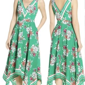 Sleeveless Handkerchief Hem Midi Dress